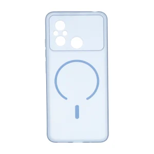 قاب ژله ای مات طرح مگ سیف Power محافظ لنزدار Xiaomi Redmi 12C / Redmi 11A / Poco C55 - آبی
