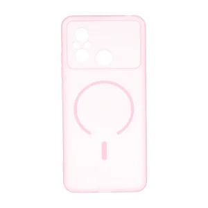 قاب ژله ای مات طرح مگ سیف Power محافظ لنزدار Xiaomi Redmi 12C / Redmi 11A / Poco C55 - صورتی
