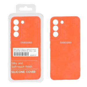 قاب نیو سیلیکون محافظ لنزدار RFF مدل Samsung Galaxy S22 - نارنجی (پک دار)