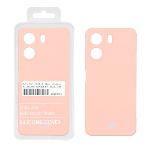 قاب نیو سیلیکون محافظ لنزدار RFF مدل Xiaomi Redmi 13C / Poco C65 - صورتی کرم (پک دار)