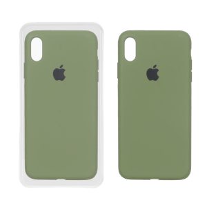 قاب سیلیکونی پاک کنی اورجینال ++A مدل Apple iPhone X Max / iPhone XS Max - سبز زیتونی (پک دار)