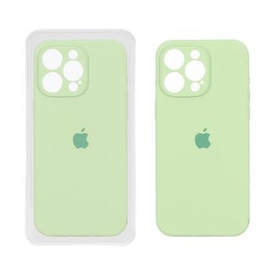 قاب سیلیکونی پاک کنی اورجینال ++A مدل Apple iPhone 15 Pro Max - سبز مغز پسته ای (پک دار)