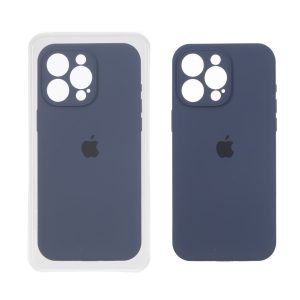 قاب سیلیکونی پاک کنی اورجینال ++A مدل Apple iPhone 15 Pro Max - سرمه ای تیره (پک دار)