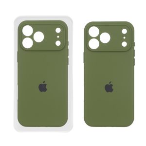 قاب سیلیکونی پاک کنی اورجینال ++A مدل Apple iPhone 17 Pro Max - سبز زیتونی (پک دار)