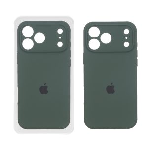 قاب سیلیکونی پاک کنی اورجینال ++A مدل Apple iPhone 17 Pro Max - سبز تیره (پک دار)
