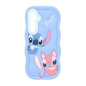 قاب سیلیکونی کنگره ای Stitch برجسته فانتزی Samsung Galaxy A35 / A55 - آبی