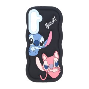 قاب سیلیکونی کنگره ای Stitch برجسته فانتزی Samsung Galaxy A16 - مشکی کد 1