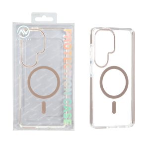 قاب اورجینال AV شفاف پشت سخت MagSafe دور رنگی Samsung Galaxy S26 Ultra - نسکافه ای (پک دار)