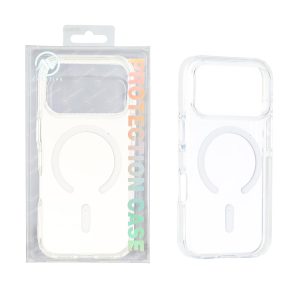 قاب اورجینال AV شفاف پشت سخت MagSafe دور رنگی Apple iPhone 17 Pro / iPhone 18 Pro - سفید (پک دار)