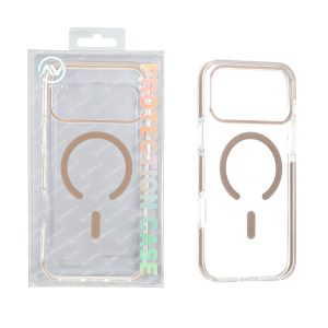 قاب اورجینال AV شفاف پشت سخت MagSafe دور رنگی Apple iPhone 17 Pro Max / iPhone 18 Pro Max - صحرایی (پک دار)