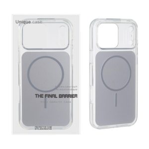 قاب اورجینال Unique Case مستطیلی MagSafe لنز شفاف ژله ای Apple iPhone 17 Pro Max - نقره ای (پک دار)