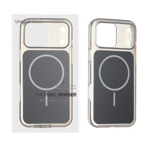 قاب اورجینال Unique Case مستطیلی MagSafe لنز شفاف ژله ای Apple iPhone 17 Pro - مشکی (پک دار)