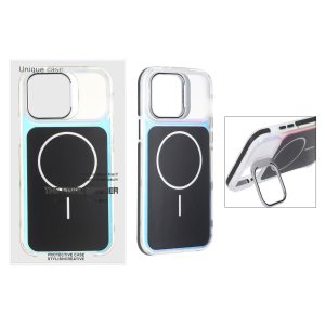 قاب اورجینال Unique Case هفت رنگ MagSafe دور رنگی لنز استندشو Apple iPhone 13 Pro Max - مشکی (پک دار)