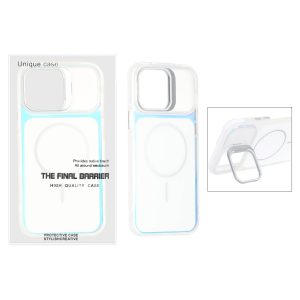 قاب اورجینال Unique Case هفت رنگ MagSafe دور رنگی لنز استندشو Apple iPhone 13 Pro Max - سفید (پک دار)