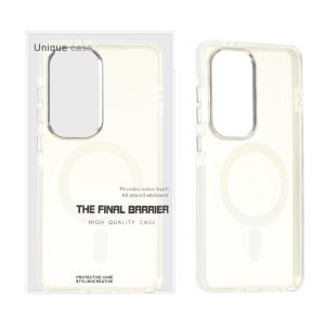 قاب اورجینال Unique Case مات MagSafe دور رنگی لنز آلومینیومی Samsung Galaxy S26 Ultra - سفید (پک دار)