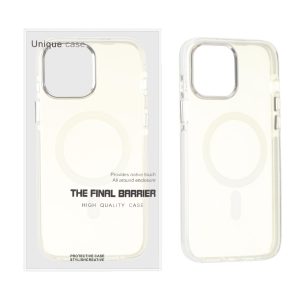 قاب اورجینال Unique Case مات MagSafe دور رنگی لنز آلومینیومی Apple iPhone 13 Pro Max - سفید (پک دار)