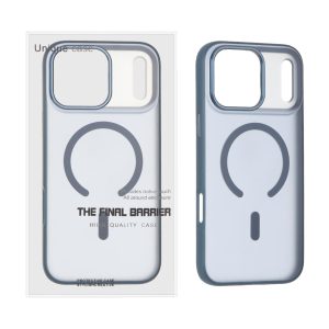 قاب اورجینال Unique Case مات MagSafe دور رنگی Soft لنز آلومینیومی Apple iPhone 17 Pro Max - سرمه ای (پک دار)