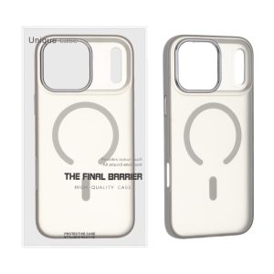 قاب اورجینال Unique Case مات MagSafe دور رنگی Soft لنز آلومینیومی Apple iPhone 17 Pro Max - طوسی (پک دار)