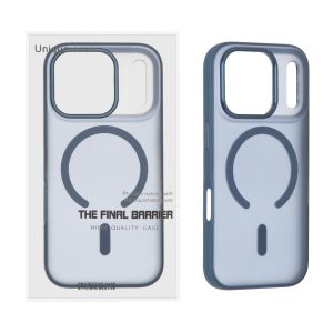 قاب اورجینال Unique Case مات MagSafe دور رنگی Soft لنز آلومینیومی Apple iPhone 17 Pro - سرمه ای (پک دار)