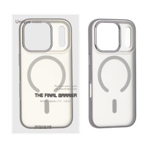 قاب اورجینال Unique Case مات MagSafe دور رنگی Soft لنز آلومینیومی Apple iPhone 17 Pro - طوسی (پک دار)
