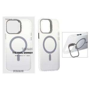 قاب اورجینال Unique Case مات دور رنگ MagSafe لنز فلزی استندشو Apple iPhone 13 Pro Max - خاکستری (پک دار)