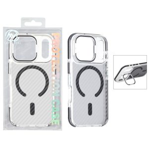 قاب اورجینال AV پشت کربن MagSafe استندشو Apple iPhone 17 Pro Max - مشکی (پک دار)