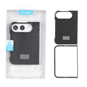 قاب اورجینال j Case چرمی لوگو متال Apple iPhone 18 Ultra (Fold) - مشکی (پک دار) - MPS