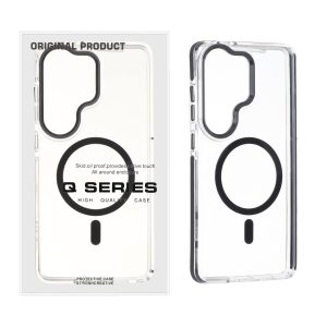 قاب اورجینال Q Series شفاف پشت سخت MagSafe دور رنگی لنز آلومینیومی Samsung Galaxy S26 Ultra - مشکی (پک دار) - MPS
