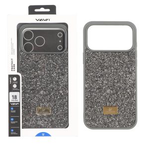 قاب اوجینال Swarovski Vawi مدل Apple iPhone 17 Pro Max / iPhone 18 Pro Max - خاکستری (پک دار) - MPS