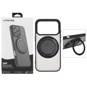 قاب اورجینال UTRYEE مات MagSafe لوپ استندشو Apple iPhone 17 Pro Max / iPhone 18 Pro Max - مشکی (پک دار)