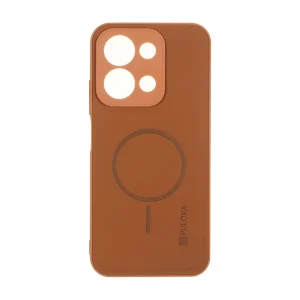 قاب Puloka جیر طرح مگ سیف Slim محافظ لنزدار نسخه گلوبال Xiaomi Redmi 15C / Poco C85 - قهوه ای روشن