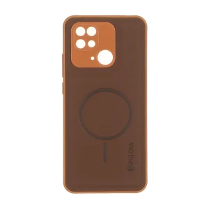 قاب Puloka جیر طرح مگ سیف Slim محافظ لنزدار Xiaomi Redmi 10C / Redmi 10 Power / Poco C40 - قهوه ای