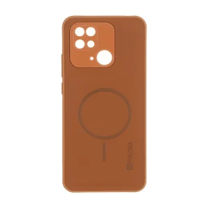 قاب Puloka جیر طرح مگ سیف Slim محافظ لنزدار Xiaomi Redmi 10C / Redmi 10 Power / Poco C40 - قهوه ای روشن