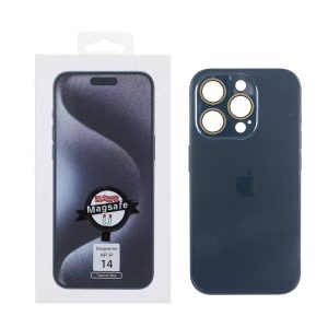 قاب PVD لوگودار Magsafe محافظ لنز شیشه ای Apple iPhone 15 Pro - سرمه ای (پک دار)