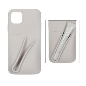 قاب سیلیکونی پاک کنی rhode با ست لیپ گلاس Apple iPhone 11 Pro Max - طوسی