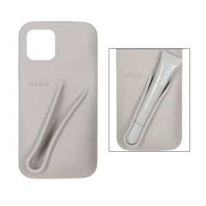 قاب سیلیکونی پاک کنی rhode با ست لیپ گلاس Apple iPhone 12 Pro / iPhone 12 - طوسی