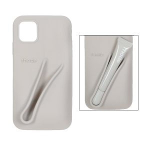 قاب سیلیکونی پاک کنی rhode با ست لیپ گلاس Apple iPhone 11 / iPhone XR - طوسی