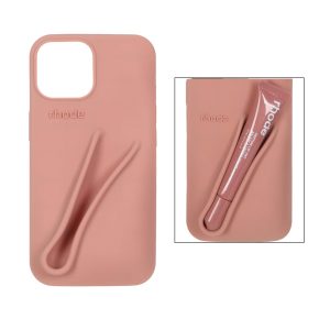 قاب سیلیکونی پاک کنی rhode با ست لیپ گلاس Apple iPhone 15 / iPhone 14 / iPhone 13 - کرم نارنجی