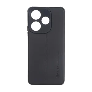 قاب Puloka طرح چرم دوخت دار محافظ لنزدار Xiaomi Redmi 13X / Redmi 13 4G / Poco M6 4G - مشکی