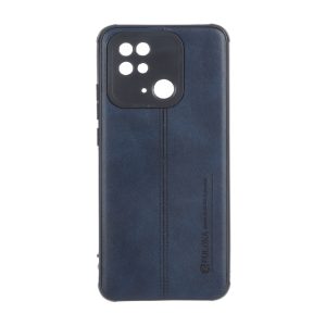 قاب Puloka طرح چرم دوخت دار محافظ لنزدار Xiaomi Redmi 10C / Redmi 10 Power / Poco C40 - سرمه ای