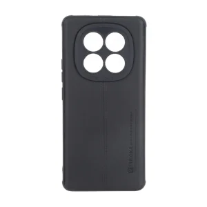قاب Puloka طرح چرم دوخت دار محافظ لنزدار Xiaomi Redmi Note 15 / Poco M8 5G - مشکی