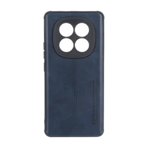 قاب Puloka طرح چرم دوخت دار محافظ لنزدار Xiaomi Redmi Note 15 / Poco M8 5G - سرمه ای