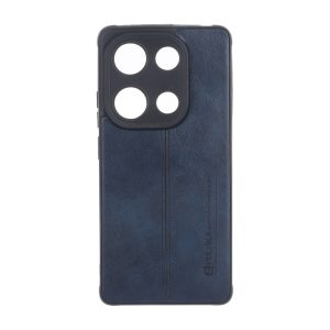 قاب Puloka طرح چرم دوخت دار محافظ لنزدار Xiaomi Redmi Note 14S / Note 13 Pro 4G / Poco M6 Pro 4G - سرمه ای