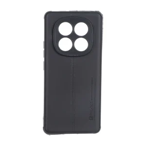 قاب Puloka طرح چرم دوخت دار محافظ لنزدار Xiaomi Redmi Note 14 Pro 4G - مشکی