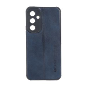 قاب Puloka طرح چرم دوخت دار محافظ لنزدار Samsung Galaxy A54 - سرمه ای