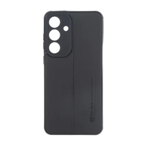 قاب Puloka طرح چرم دوخت دار محافظ لنزدار Samsung Galaxy S25 FE - مشکی