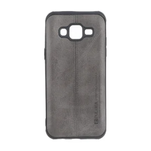 قاب Puloka طرح چرم دوخت دار محافظ لنزدار Samsung Galaxy J5 (2015) / J500 - طوسی