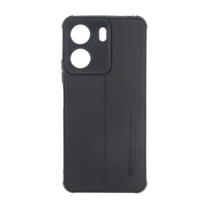 قاب Puloka طرح چرم دوخت دار محافظ لنزدار Xiaomi Redmi 13C / Poco C65 - مشکی