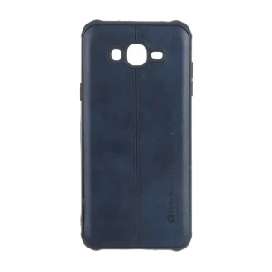 قاب Puloka طرح چرم دوخت دار محافظ لنزدار Samsung Galaxy J7 (2015) / J700 - سرمه ای
