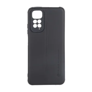 قاب Puloka طرح چرم دوخت دار محافظ لنزدار Xiaomi Redmi Note 11 4G / Redmi Note 11S - مشکی